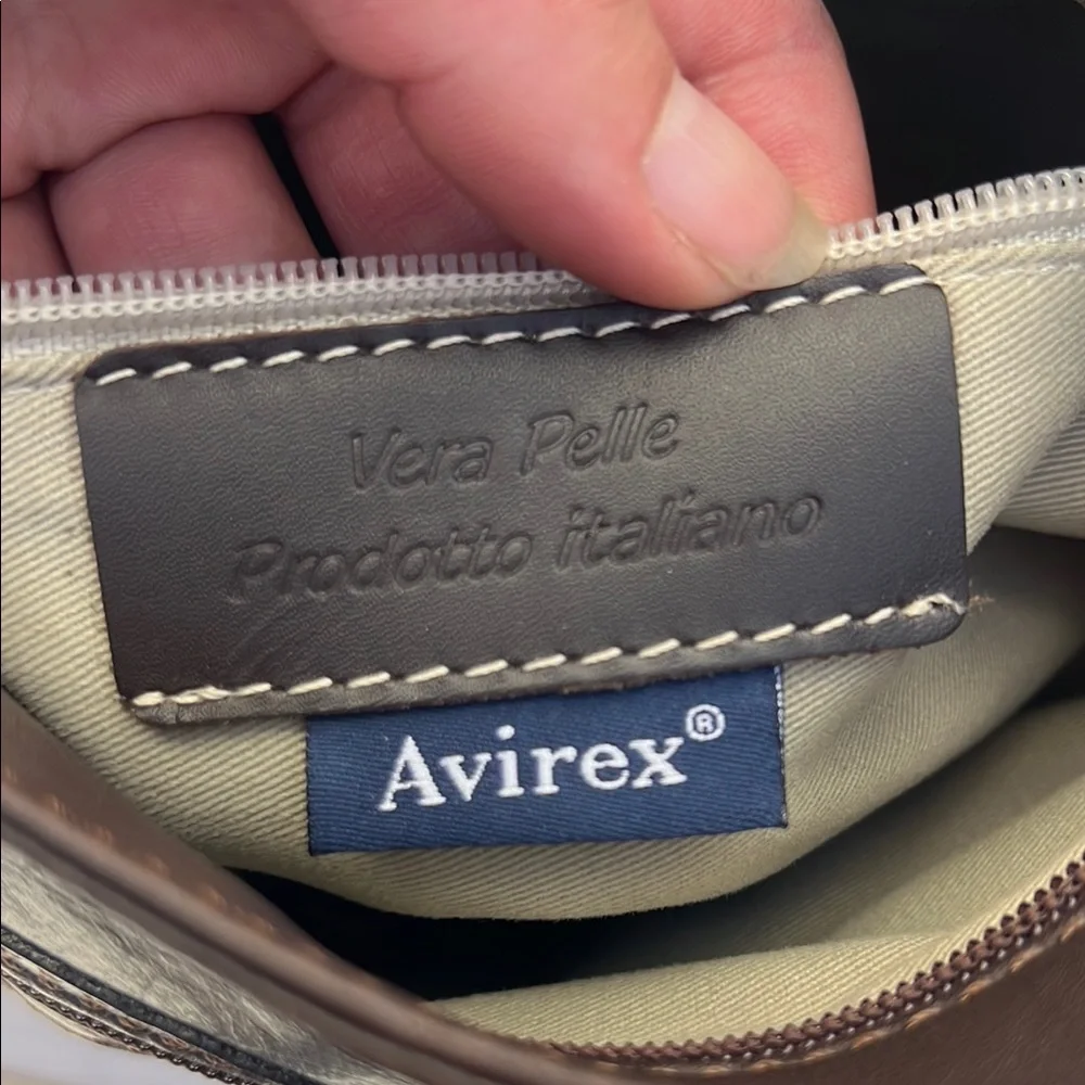 Avirex Brown Leather Crossbody Bag